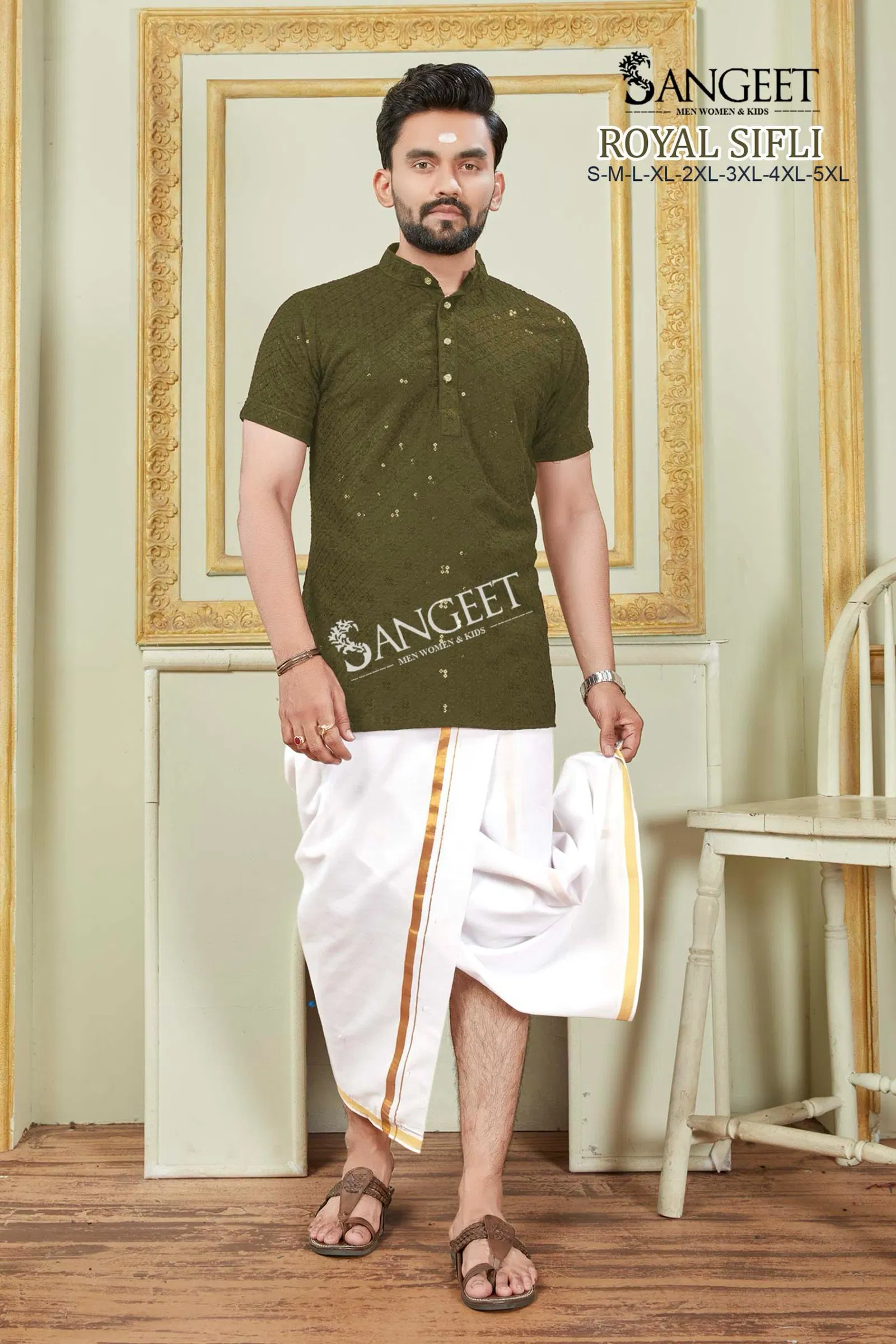 Sangeet Royal Sifli  Rayon Sequence Work Mens Shirts Suppliers In India